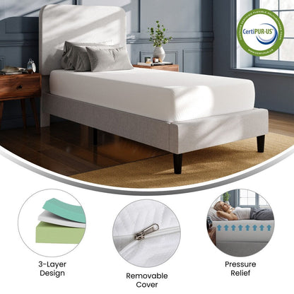 Materasso in memory foam a 3 strati con gel rinfrescante al tè verde in una scatola