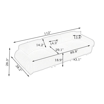 Divano a 3 posti in velluto Teddy verde con cuscini