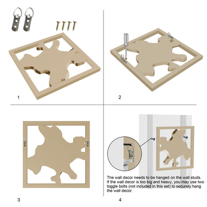 Decorazione da parete in teak Greenage, scultura da parete astratta con bordo vivo