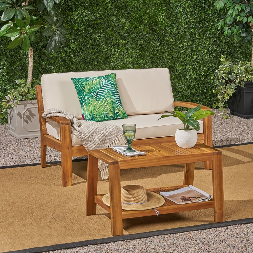 Set di tavolini da caffè Grenada Acacia Loveseat di Christopher Knight Home