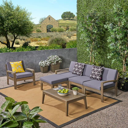 Set di divani componibili da esterno Grenada a 4 posti in acacia di Christopher Knight Home