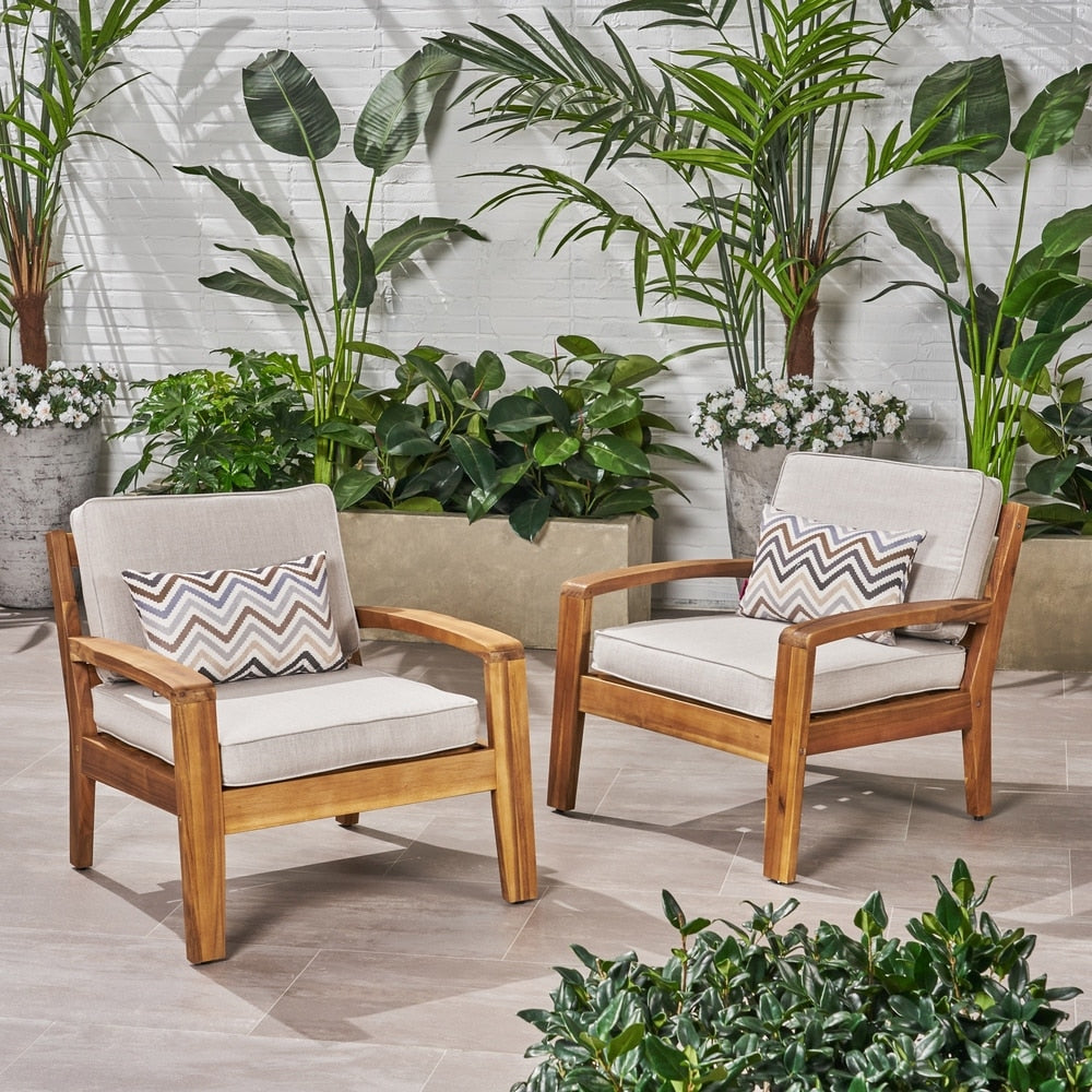 Grenada Outdoor Wood Club Chair (set di 2) di Christopher Knight Home