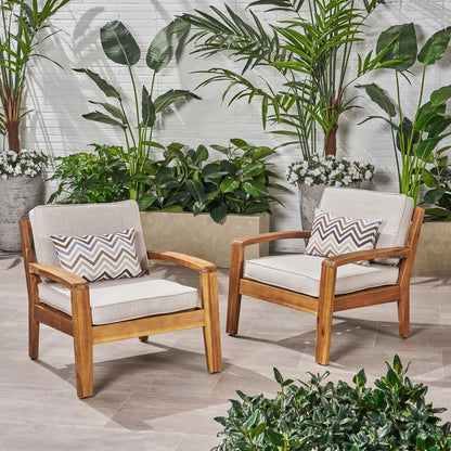 Grenada Outdoor Wood Club Chair (set di 2) di Christopher Knight Home