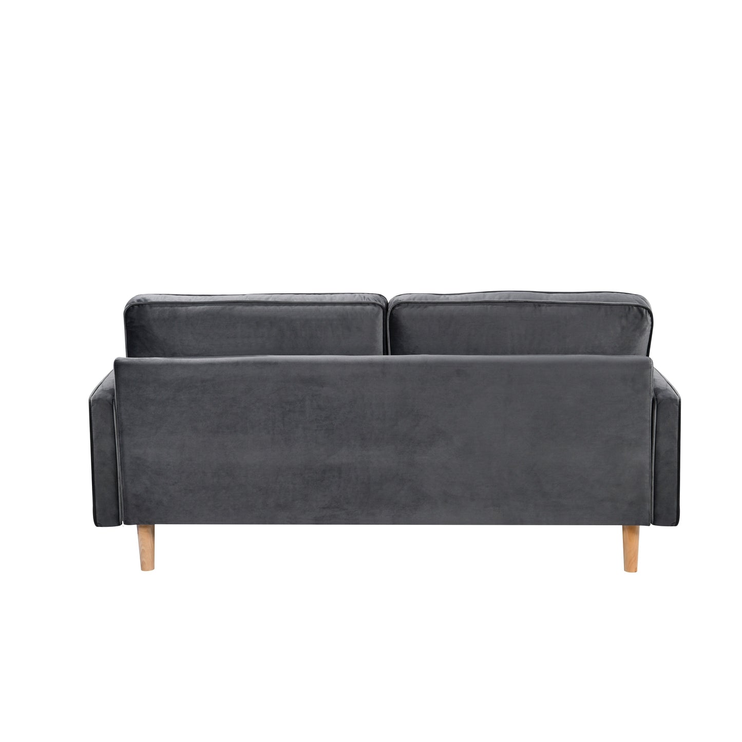 Divano grigio a 3 posti con cuscino in cotone