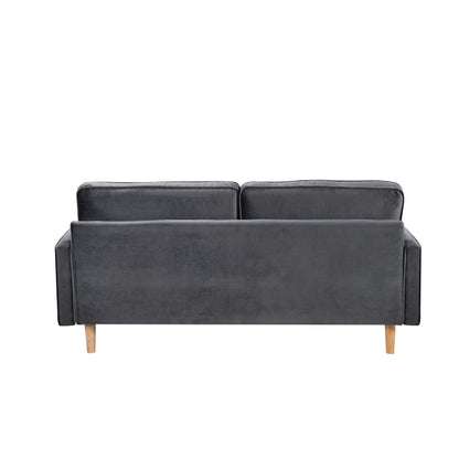 Divano grigio a 3 posti con cuscino in cotone