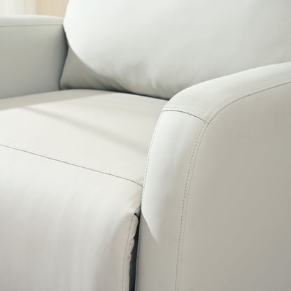 Poltrona reclinabile girevole a 360° grigia con movimento oscillante, supporto per telefono, poggiapiedi e reclinazione regolabile per home theater