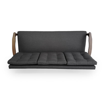 Divano grigio a 3 posti da 65,6'' di metà secolo con cuciture a nido d'ape, gambe in legno di caucciù e design decorativo