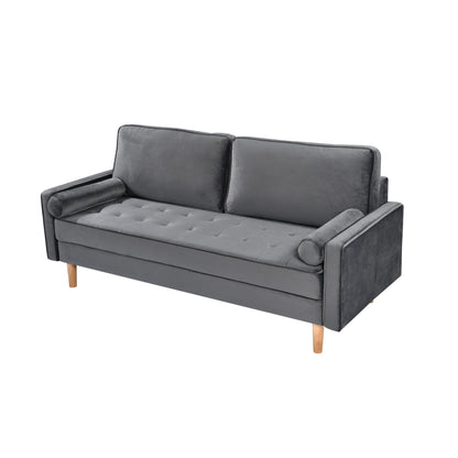 Divano grigio 70 a 3 posti con cuscino di imbottitura in cotone elastico e per bambole di alta qualità per soggiorno