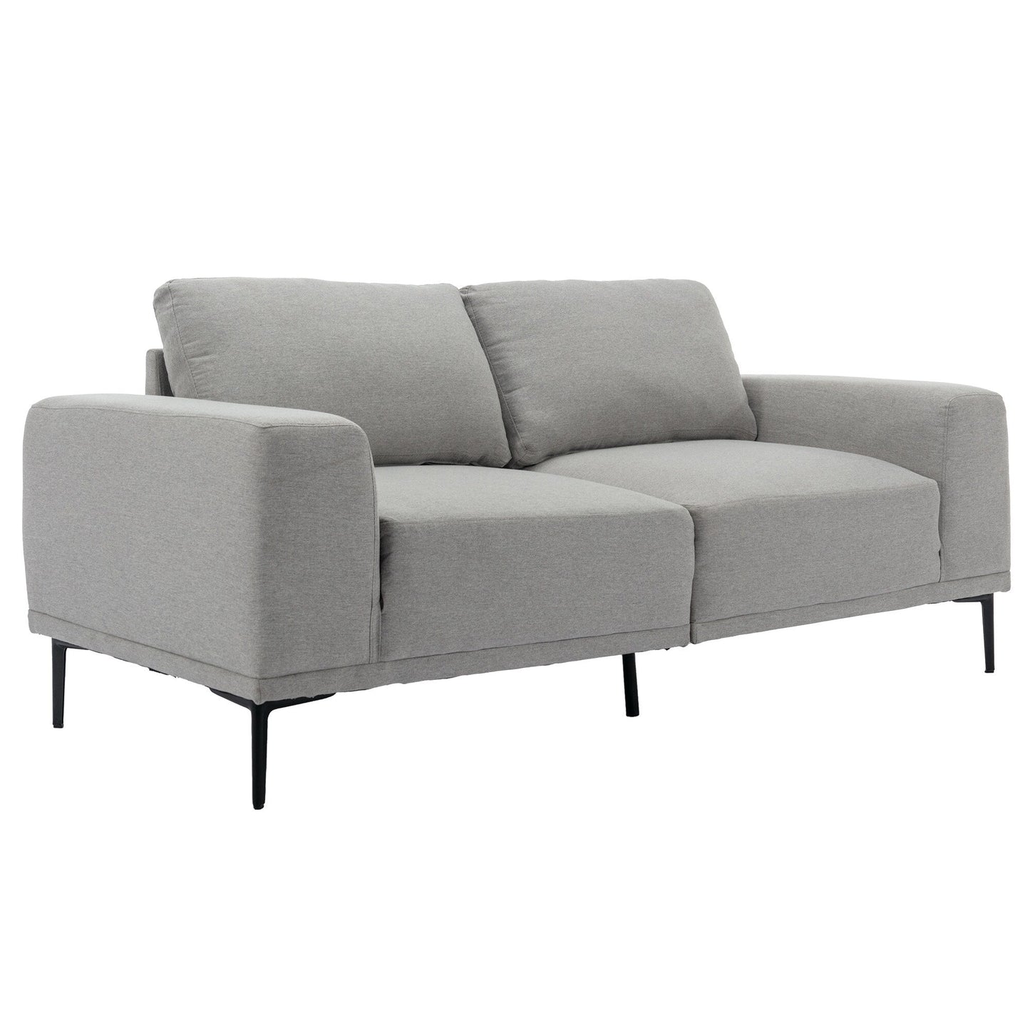 Divano a 2 posti in tessuto grigio da 74,8'' con schienale con cuscino rimovibile