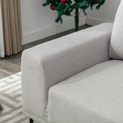 Divano moderno in tessuto grigio da 74,8'' a 2 posti con gambe in ferro e comodi cuscini