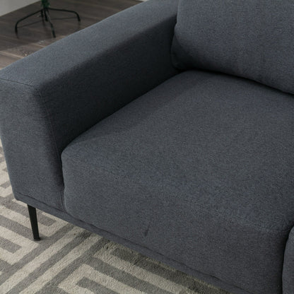 Divano moderno in tessuto grigio da 74,8'' a 2 posti con gambe in ferro e comodi cuscini, per soggiorno, appartamento, camera da letto