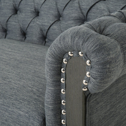 Divano a 3 posti in tessuto grigio da 78,75'' con gambe in legno e design retrò: elegante e comodo per il soggiorno