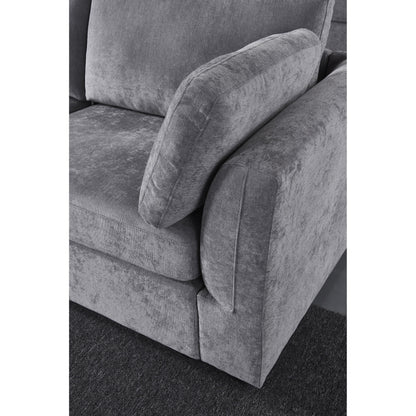 Divano componibile in ciniglia grigio 80.31 con struttura in legno massello per soggiorno