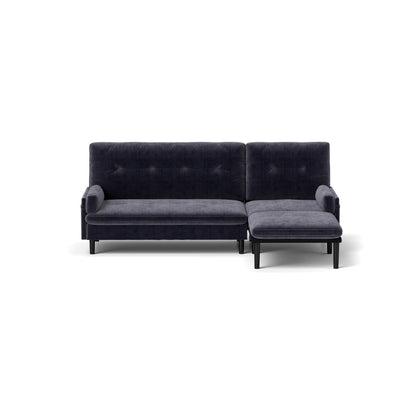 Divano a 3 posti in velluto a coste multifunzionale regolabile grigio 80.7, divano a L convertibile e letto per gli ospiti