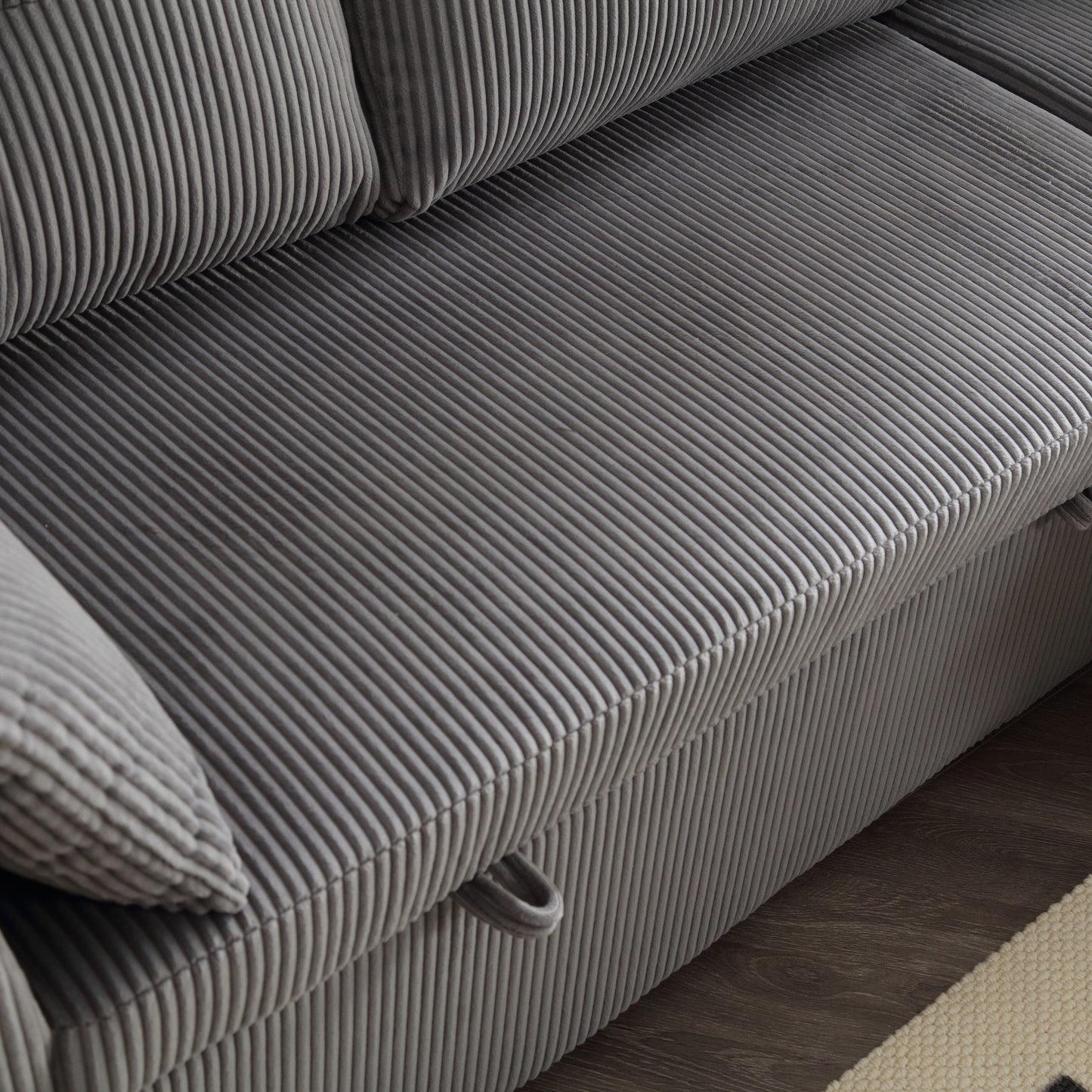 Divano a L in tessuto grigio da 81,1'' con chaise longue reversibile