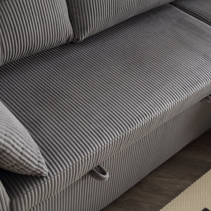 Divano a L in tessuto grigio da 81,1'' con chaise longue reversibile