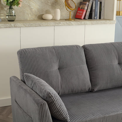 Divano a L in tessuto grigio da 81,1'' con chaise longue reversibile
