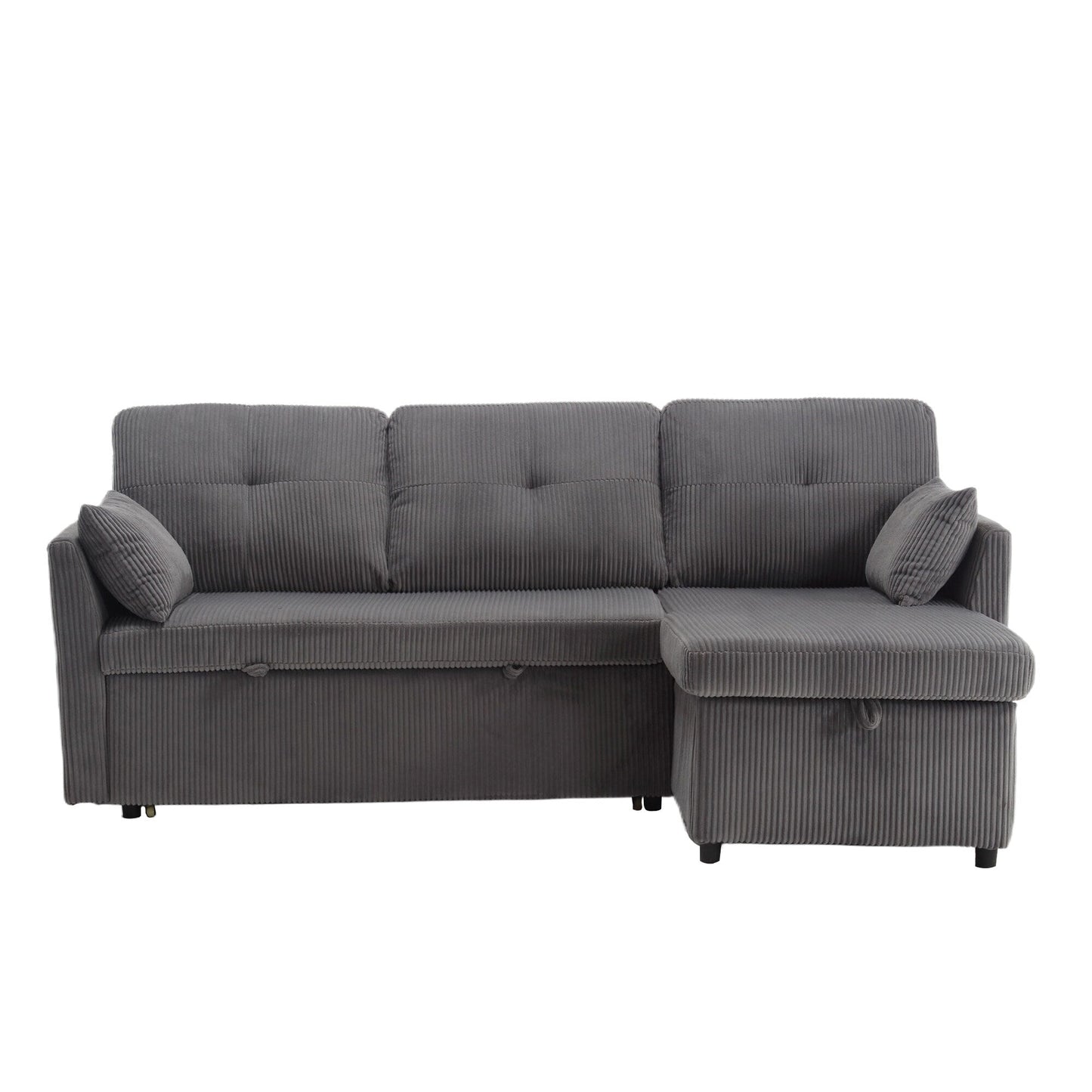 Divano a L in tessuto grigio da 81,1'' con chaise longue reversibile