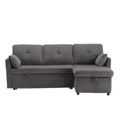 Divano a L in tessuto grigio da 81,1'' con chaise longue reversibile