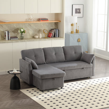 Divano a L in tessuto grigio da 81,1'' con chaise longue reversibile