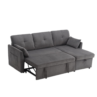 Divano a L in tessuto grigio da 81,1'' con chaise longue reversibile