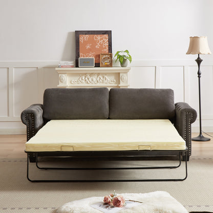 Divano letto convertibile in poliestere grigio da 83,8'', 3 posti con materasso estraibile, schiuma ad alta densità e struttura robusta