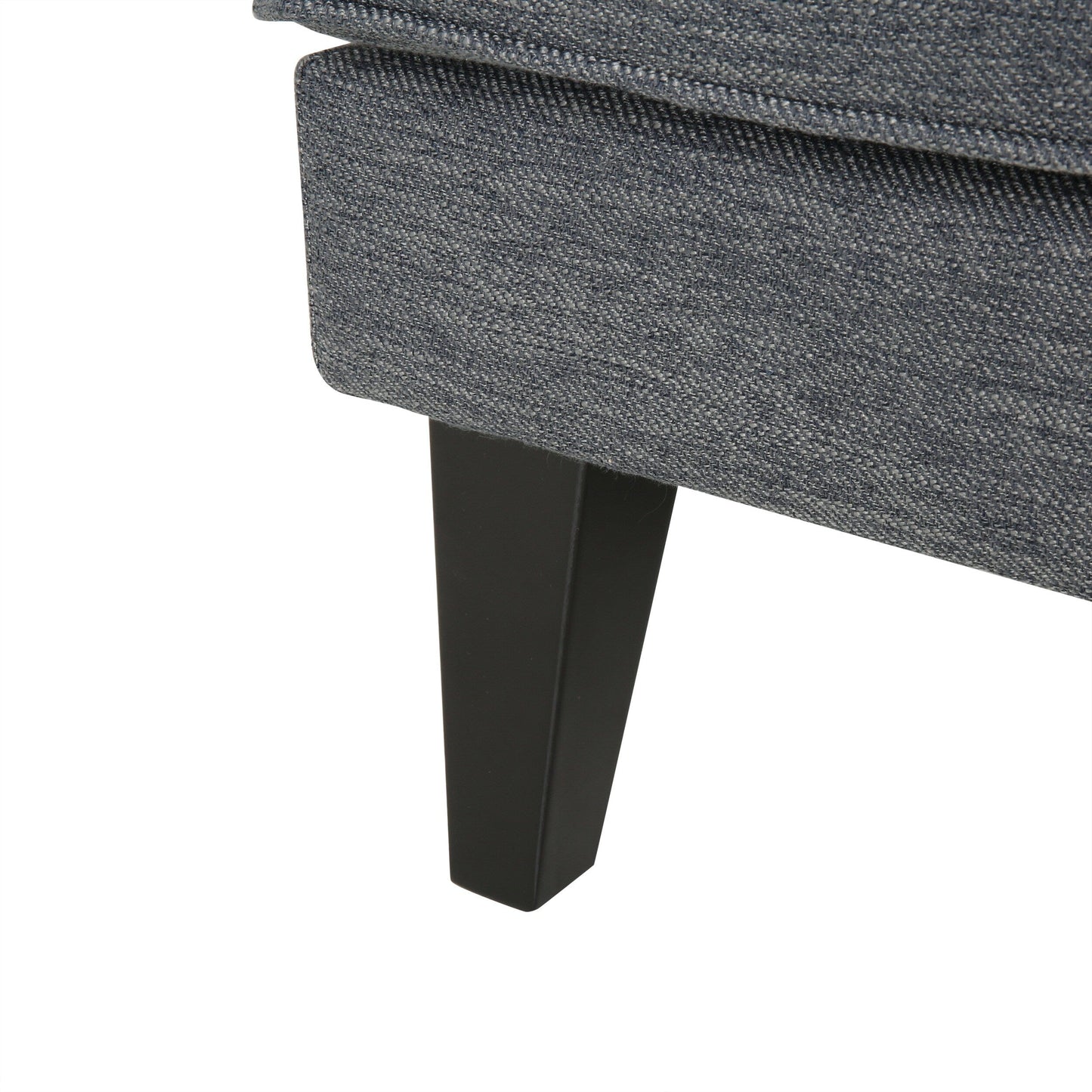 Divano moderno a 3 posti in poliestere grigio da 86'' con schienale trapuntato, gambe in legno massello e supporto a molle insacchettate