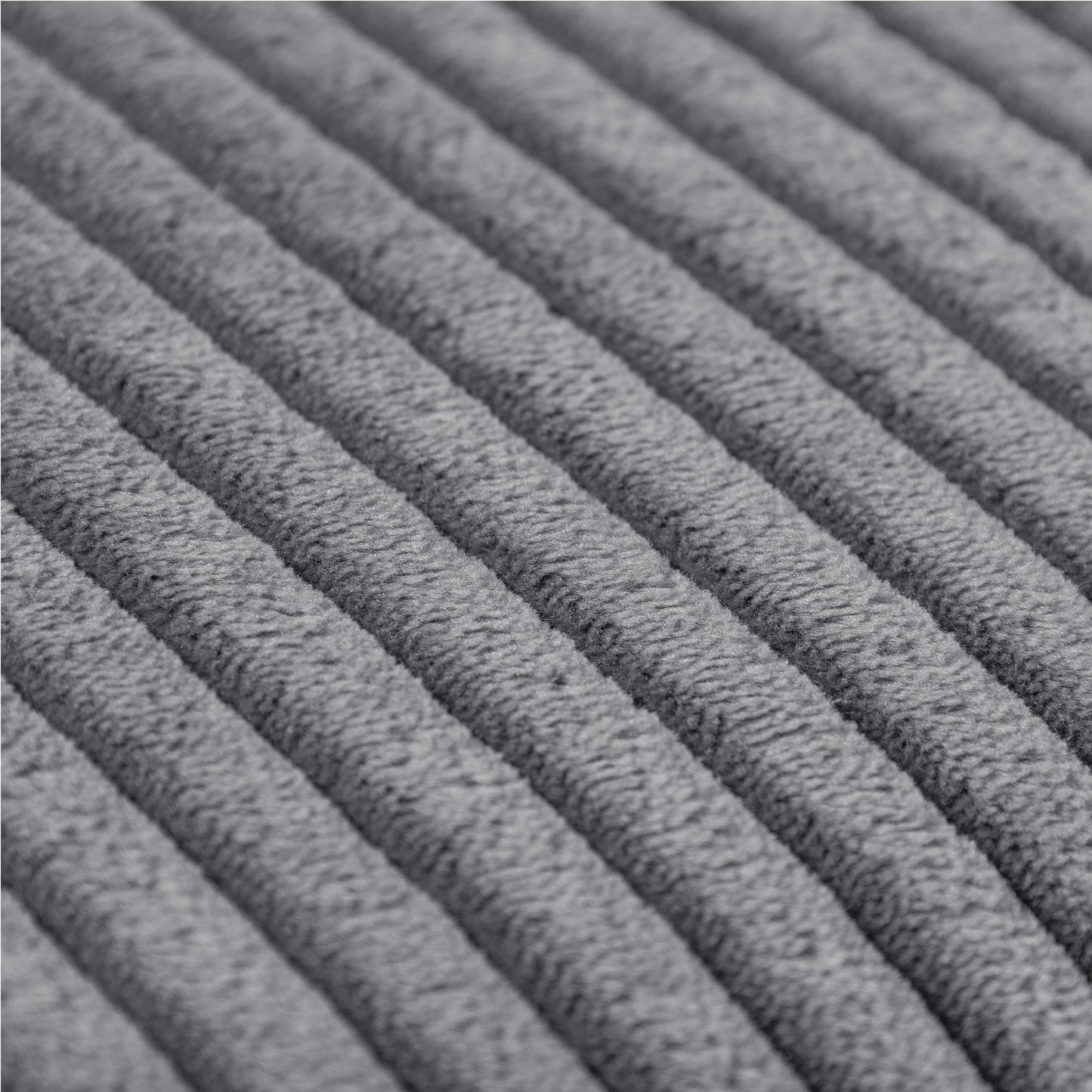 Divano letto in velluto a coste grigio 90 con braccioli quadrati, cuscini rimovibili e 2 cuscini