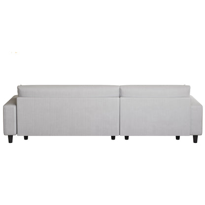 Divano letto a 3 posti in velluto a coste grigio da 93'' con 2 cuscini, chaise longue convertibile, contenitore e configurazione regolabile