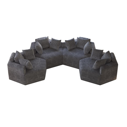 Divano letto singolo in ciniglia grigia con cuscino per schienale