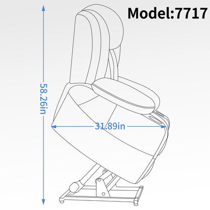 Poltrona reclinabile grigia a doppio motore con reclinazione di 180°, massaggio, riscaldamento lombare, portabicchieri in acciaio inossidabile e tasche laterali