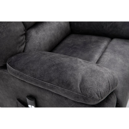 Poltrona reclinabile elettrica grigia con posizionamento infinito, telecomando, massaggio e riscaldamento