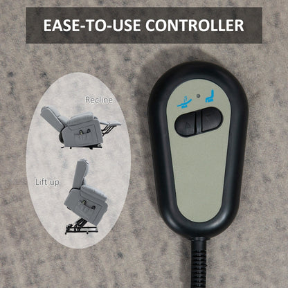 Poltrona reclinabile elettrica grigia con massaggio vibrante, riscaldamento, telecomando e tasche laterali