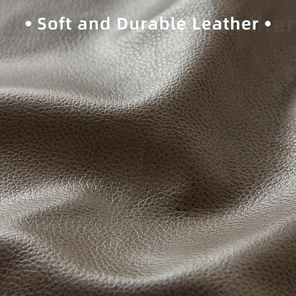 Poltrona reclinabile elettrica in similpelle grigia con massaggio a 8 punti, riscaldamento lombare, USB, posizione sdraiata