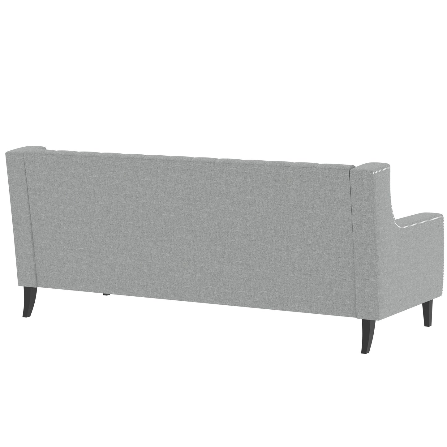 Divano a 3 posti in poliestere grigio Mid Century Modern 78,75 con schienale trapuntato a bottoni e comodo cuscino per soggiorno