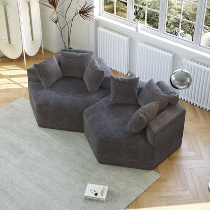 Divano letto singolo moderno grigio 54 in ciniglia e spugna con cuscino per schienale per soggiorno