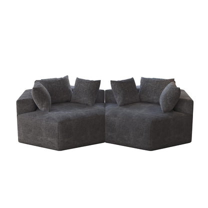 Divano letto singolo moderno grigio 54 in ciniglia e spugna con cuscino per schienale per soggiorno