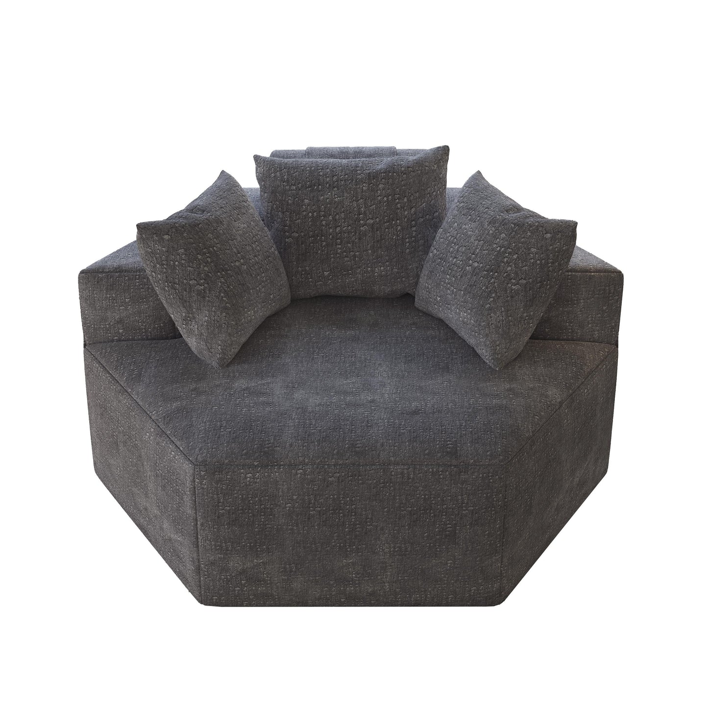 Divano letto singolo moderno grigio 54 in ciniglia e spugna con cuscino per schienale per soggiorno