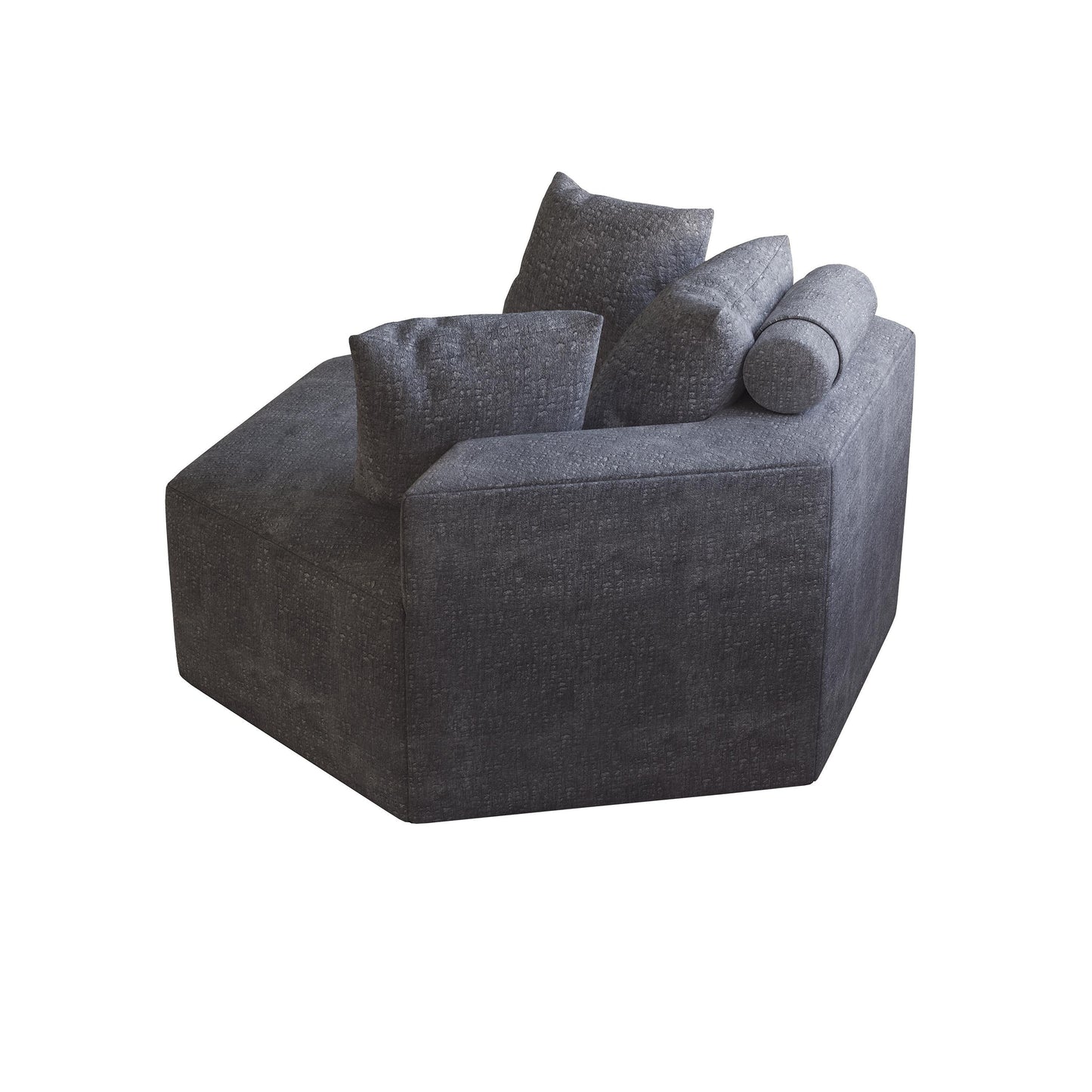 Divano letto singolo moderno grigio 54 in ciniglia e spugna con cuscino per schienale per soggiorno