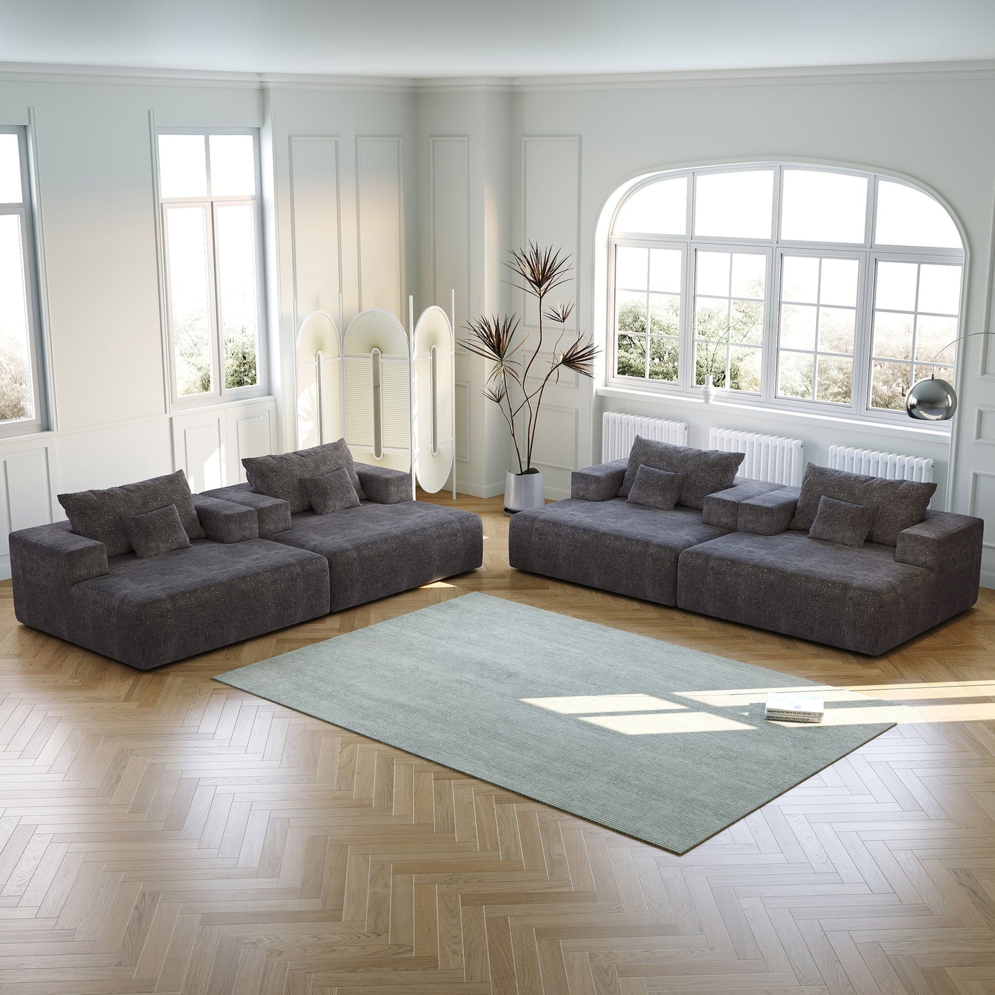 Divano letto singolo moderno grigio da 55 pollici in ciniglia e spugna con cuscino per schienale per soggiorno