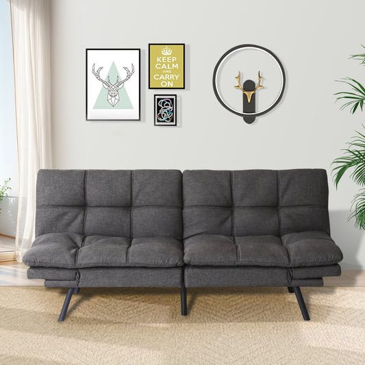 Divano letto trasformabile moderno grigio da 71 posti con schienali e braccioli regolabili per soggiorno