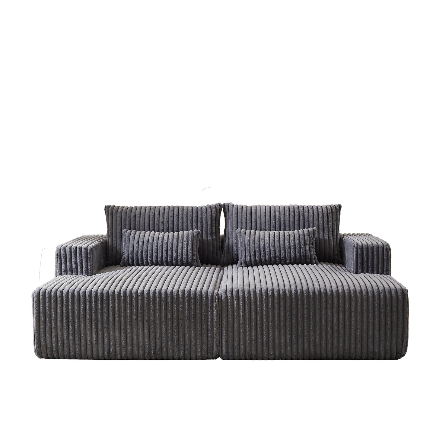 Divano letto componibile moderno grigio 87 Cloud Plush con cuscini per soggiorno