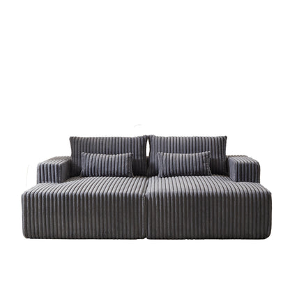 Divano letto componibile moderno grigio 87 Cloud Plush con cuscini per soggiorno