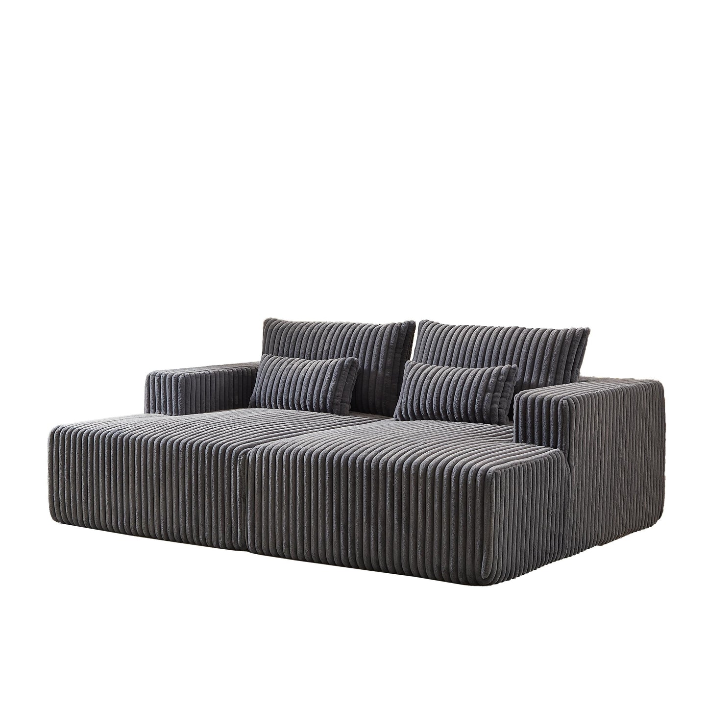 Divano letto componibile moderno grigio 87 Cloud Plush con cuscini per soggiorno
