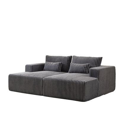 Divano letto componibile moderno grigio 87 Cloud Plush con cuscini per soggiorno