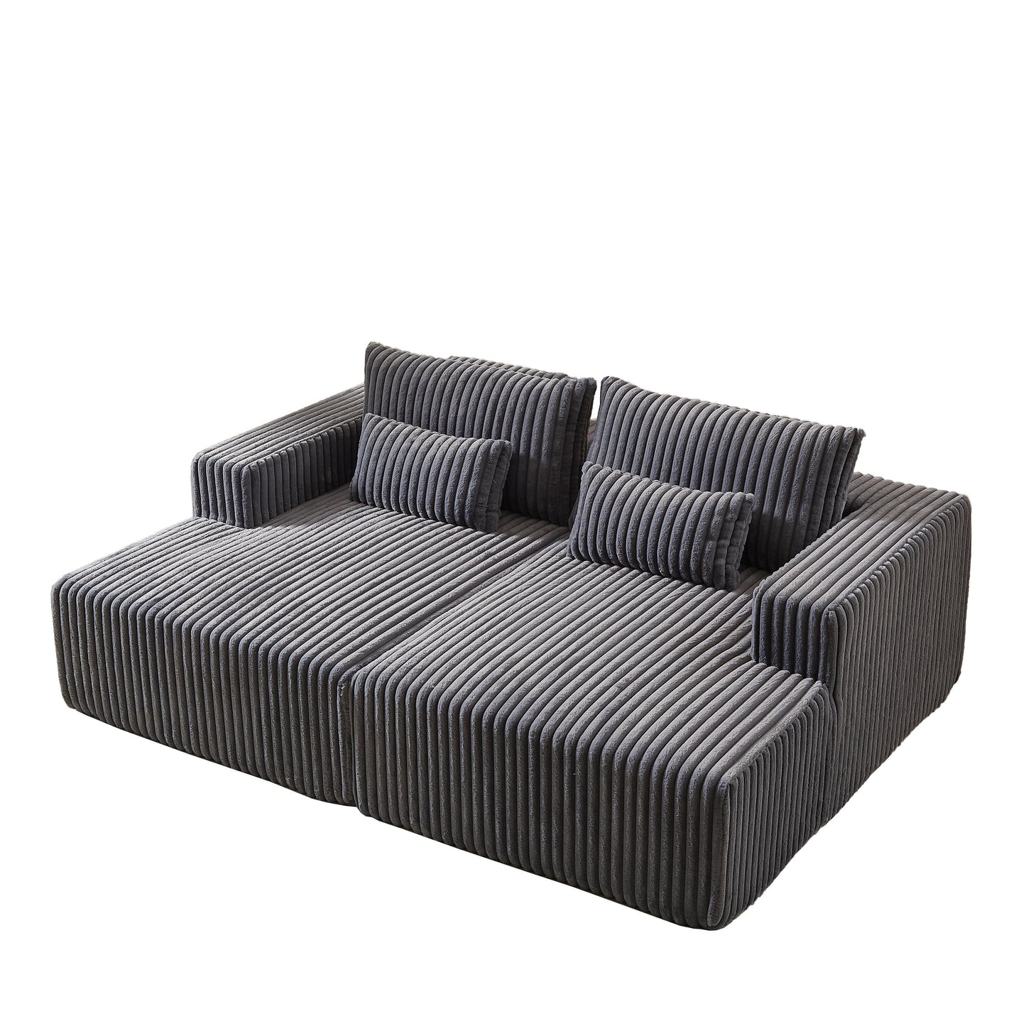 Divano letto componibile moderno grigio 87 Cloud Plush con cuscini per soggiorno