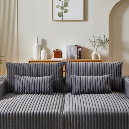 Divano letto componibile moderno grigio 87 Cloud Plush con cuscini per soggiorno