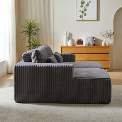 Divano letto componibile moderno grigio 87 Cloud Plush con cuscini per soggiorno