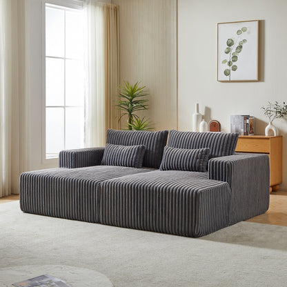 Divano letto componibile moderno grigio 87 Cloud Plush con cuscini per soggiorno