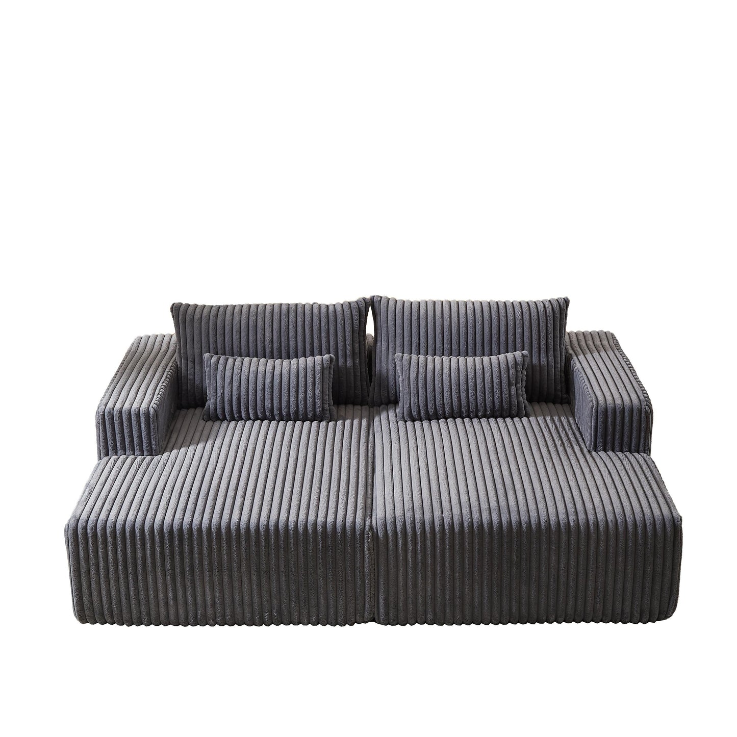 Divano letto componibile moderno grigio 87 Cloud Plush con cuscini per soggiorno